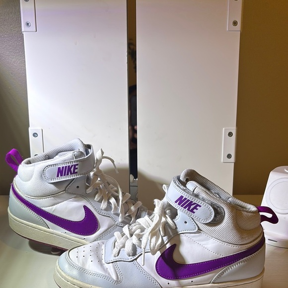 Nike White and Purple High-Tops - Picture 1 of 6